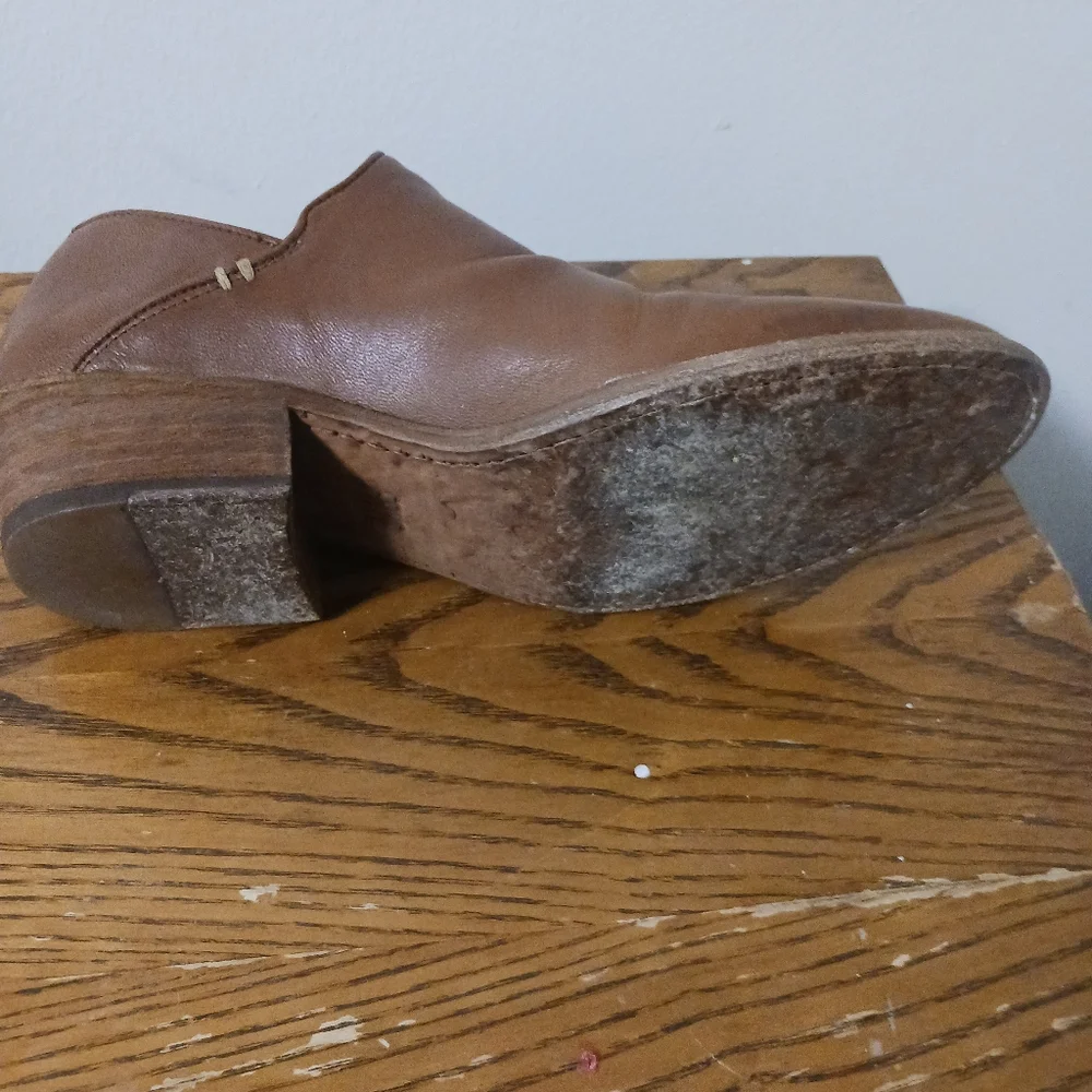 Frye Shoes Booties Tom Cognac Size 10m Zip Womans Leather - Picture 3 of 11